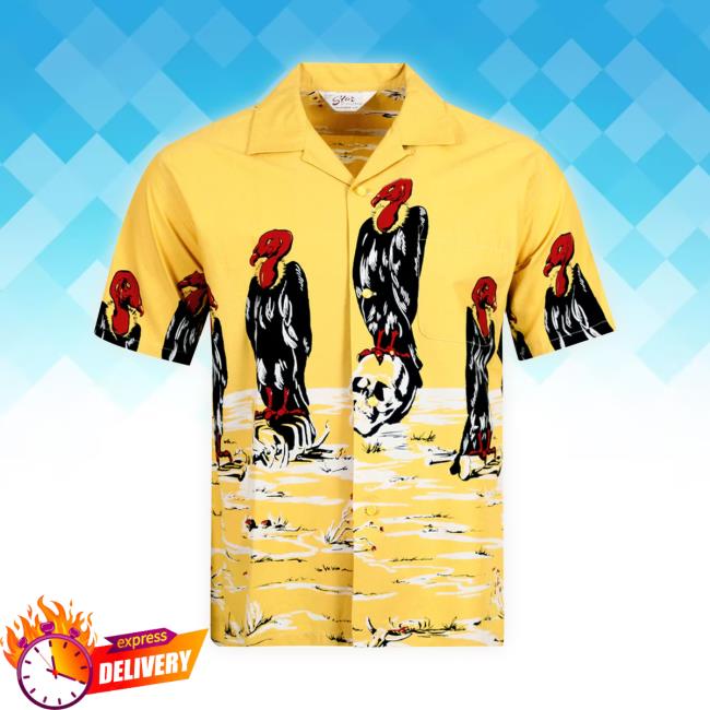 Official Condor Printed Sh38120 Broad Cotton Yellow Hawaiian Shirt