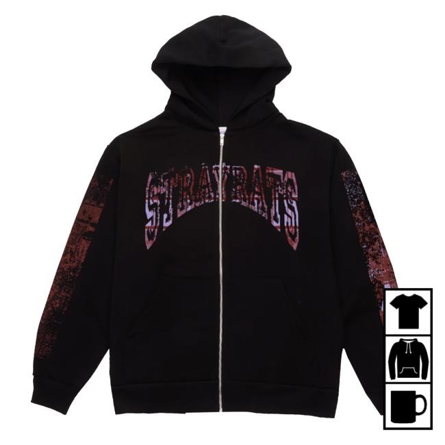 Stray Rats Merch Store College Arch Plaid Crewneck Sweatshirt