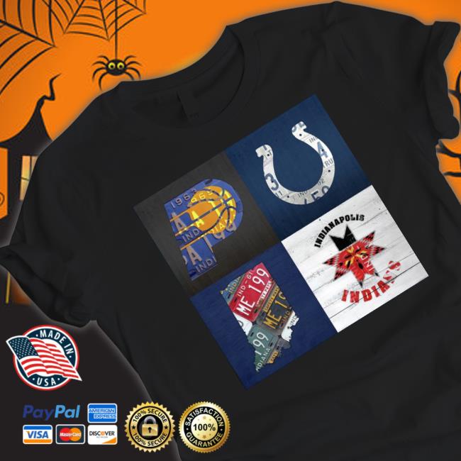 Indianapolis Indiana Sports Collage Map Pacers Colts Team License Plate Art Indians shirt