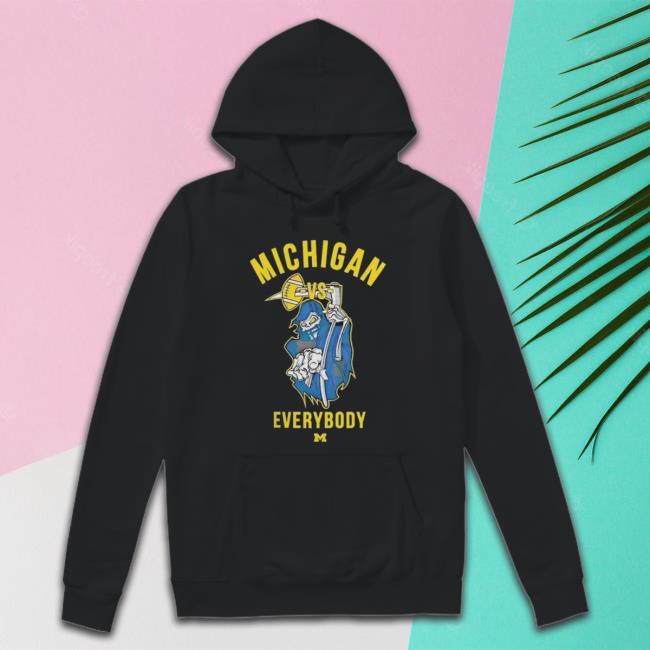 Trending Death Skeleton Michigan Vs Everybody Hoodie