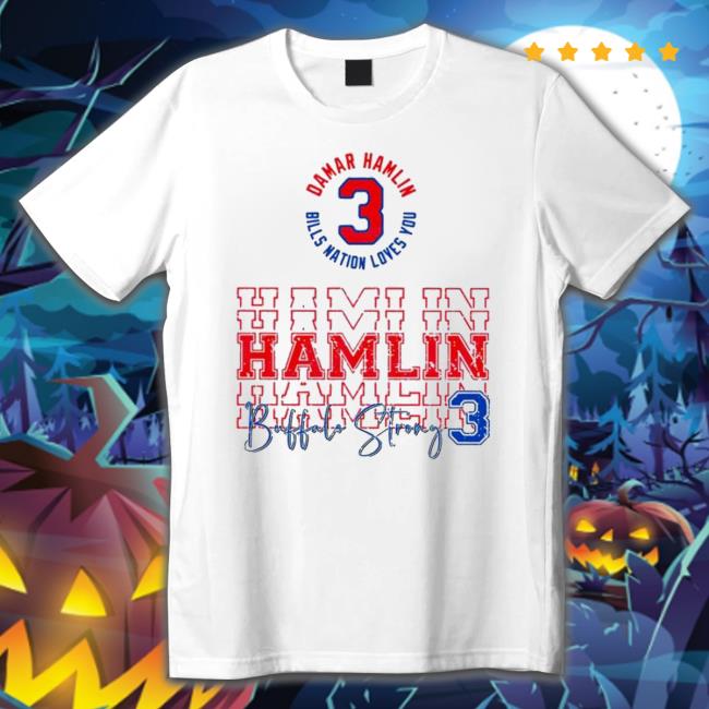Damar Hamlin 3 Bills Nation Loves You Buffalo Strong Hooded Sweatshirt