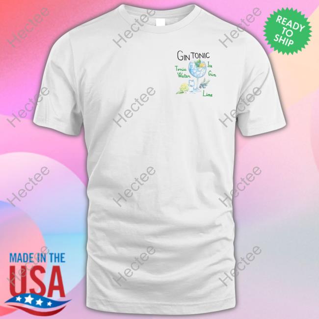 Vercapless Gin Tonic Tonic Water Ice Gin Lime T Shirt