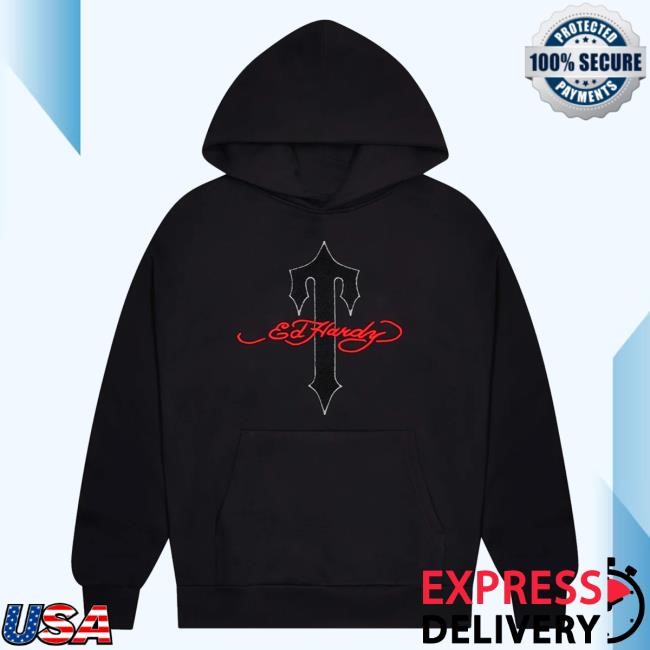 Official Trapstar London Merch Trapstar X Ed Hardy Black Hoodies
