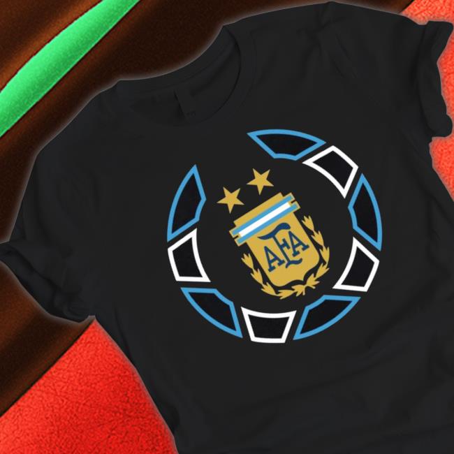 Official World Cup 2022 Argentina National Team Ball Crest Black Classic shirt