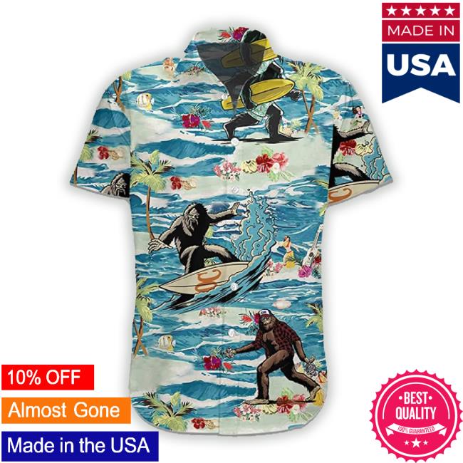 Summer Beach Tropical Bigfoot Surfing Hawaiian TankTop