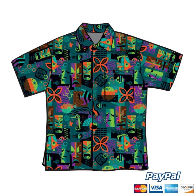 Original Tank Tiki' Classic Aloha Button Up-New Shirt Jeff Granito Designs Shop