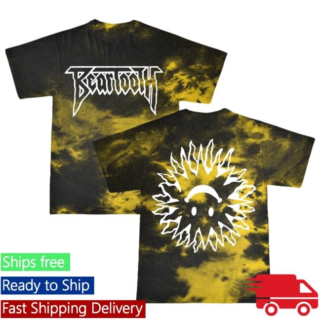 Original Beartooth Band Merch Sun On My Back Dye Tee Shirt
