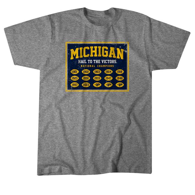 Breakingt Michigan Football National Champs Banner Tee Shirts
