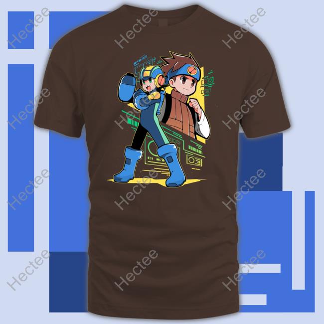 Megaman Store Mega Man And Lan Long Sleeve Tee
