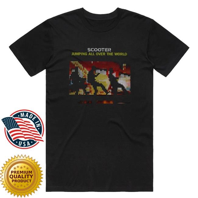 Trending Album Cover Stickers Merch Scooter Jumping All Over The World Album Cover T-Shirt Black