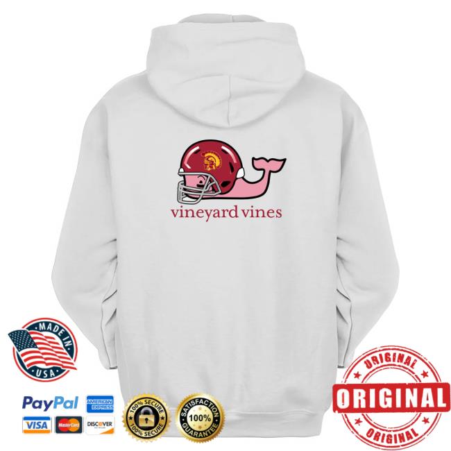 Usc Trojans Men’S Vineyard Vines White In La Helmet Whale Crewneck Sweatshirt Usc Trojans Men’S Vineyard Vines White In La Helmet Whale T-Shirt