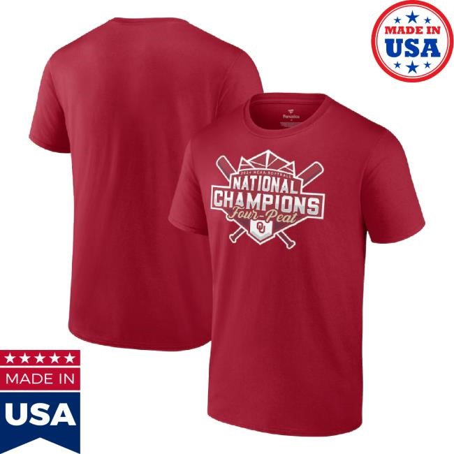 Original Fanatics Crimson Oklahoma Sooners Four-Peat Ncaa Softball Women’S College World Series Champions Official Logo Sweaters
