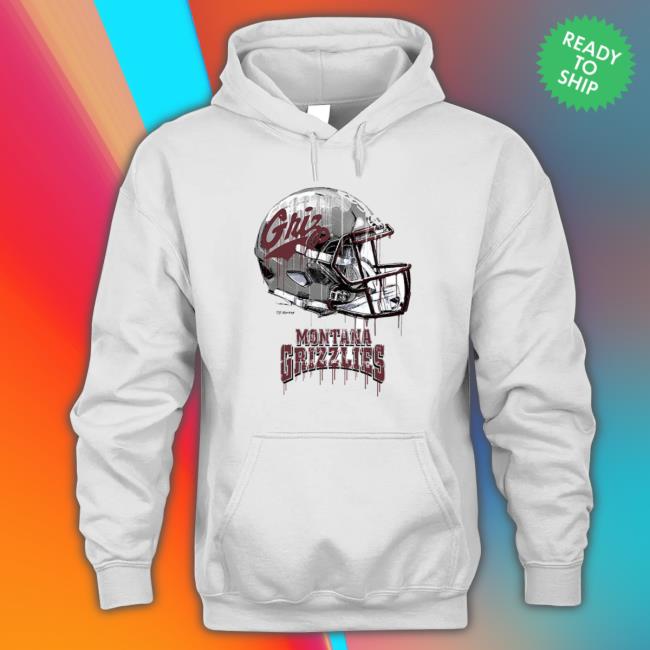 Montana Grizzlies Dripping Helmet Shirts Montana Grizzlies Dripping Helmet T-shirt