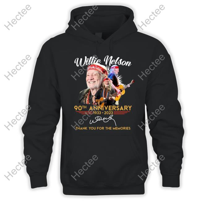 Willie Nelson 90Th Anniversary 1933-2023 Thank You For The Memories Signature New Shirt