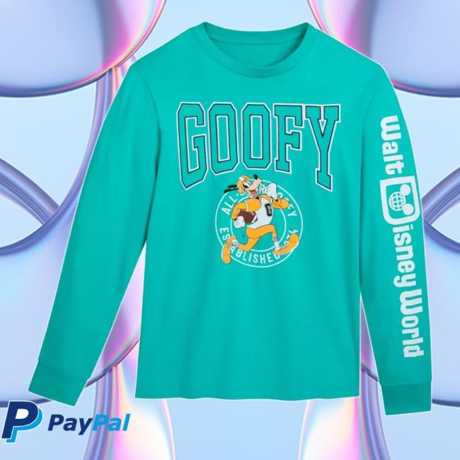 Goofy Football Long Sleeve T-Shirt For Men – Walt Disney World Crewneck Sweatshirt