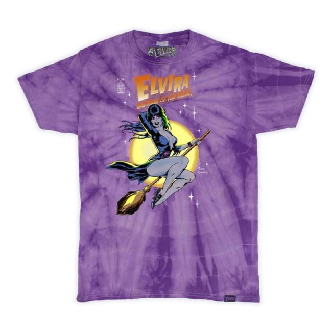 Official Elviras Bootique Merch Store Elvira Comic Witch Purple Tie Dye Hoodie Elvirasbootique Shop