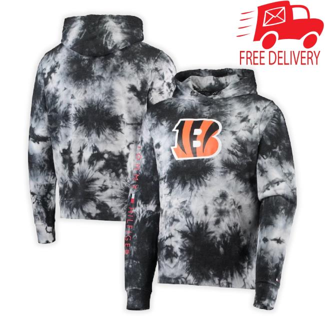 Tommy Hilfiger Black Cincinnati Bengals Stanley Tie-Dye Pullover TankTop