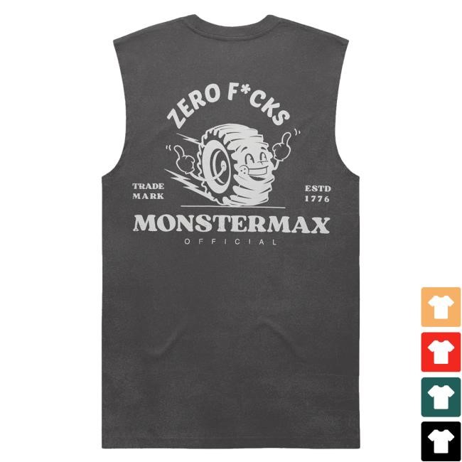 Monstermax Merch Store Zero Fucks Black Tank Sweatshirt
