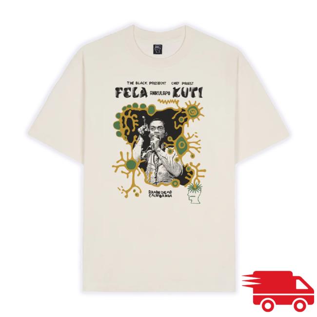 Official Weare Brain Dead Merch Store Brain Dead X Fela Kuti TankTop - Natural Wearebraindead Shop