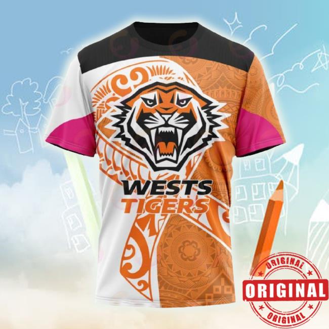 Officia Nrl Wests Tigers Custom Name Number Fight Cancer Sweaters