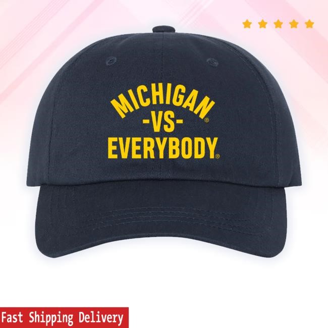 Official Trending Michigan Vs Everybody Dad Hat - Navy headwear