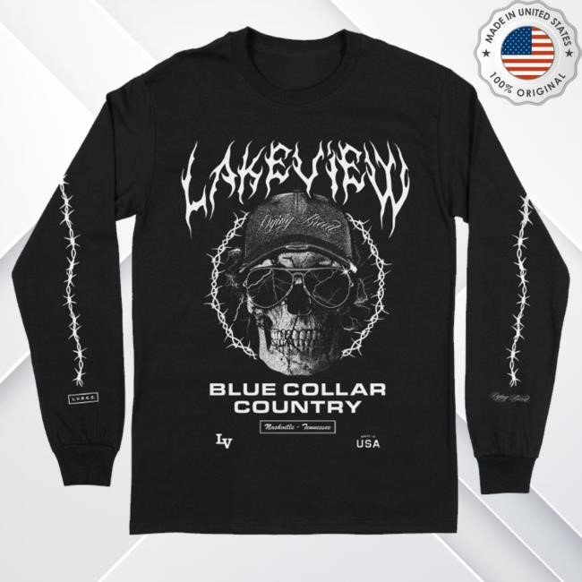 Official Downrightmerch Lakeview Skull Long Sleeve T-Shirt