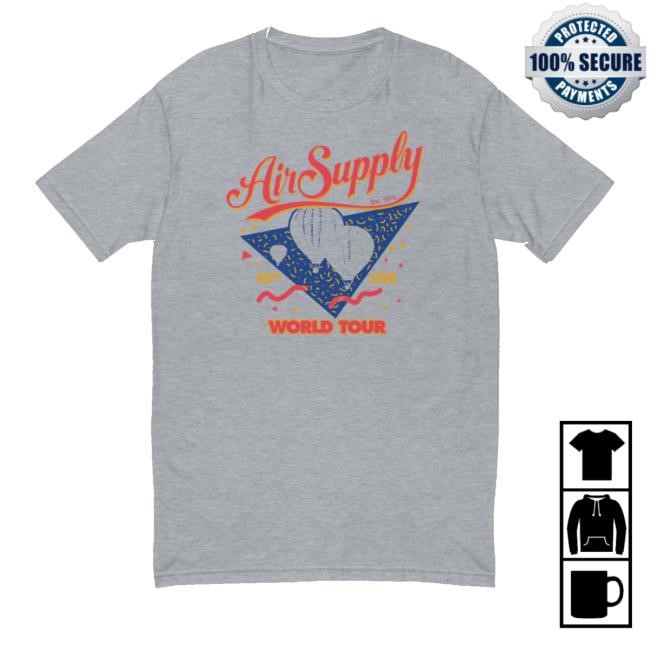 Air Supply Music Merch Store World Tour Balloon Crewneck Sweatshirt Air Supply World Tour Balloon 50Th Live