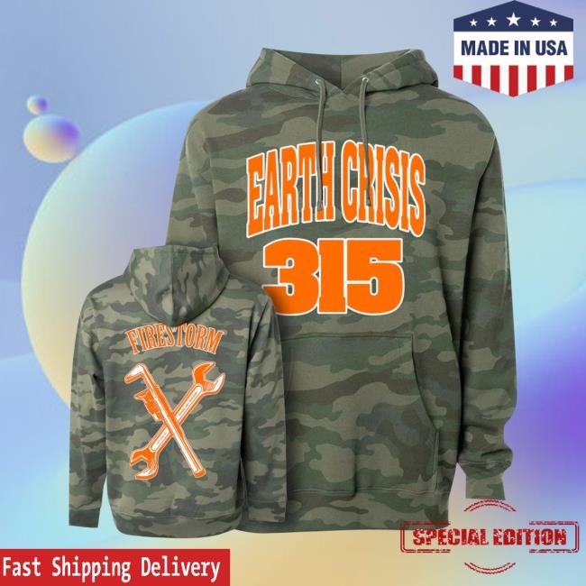 Earth Crisis Merch Firestorm Camo Pullover Hooded Sweatshirt