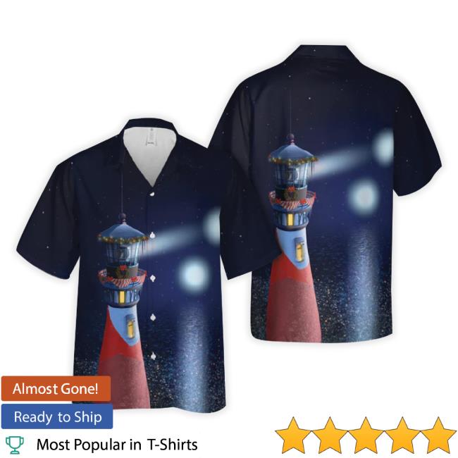 Christmas Decorated Lighthouse Hawaiian Shirts