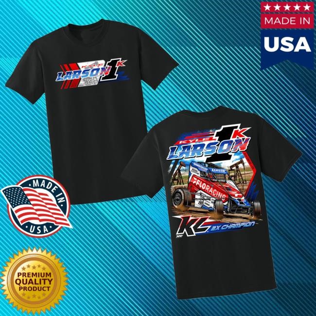 Kyle Larson Merch Store 2025 Chili Bowl Pole Dash Design- Adult Black Shirt