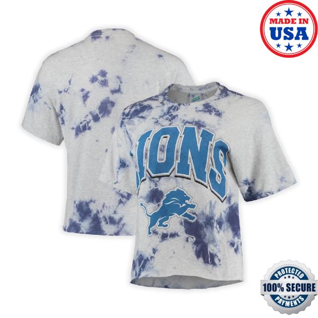 Blue Detroit Lions Cambridge Vintage Tubular Tie-Dye Sweatshirt