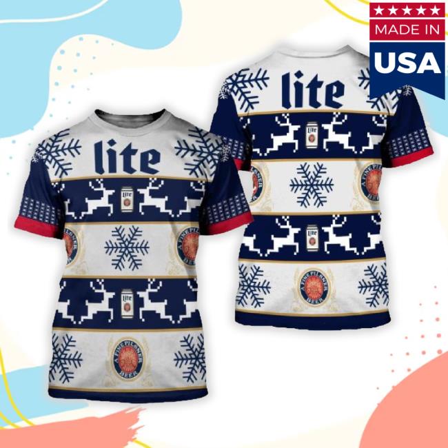 Trending Miller Lite Christmas Pattern 3D New Shirt Christmas Gift
