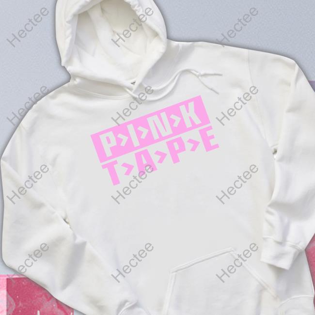 Uziawge Pink Tape Hoodie Sweatshirt