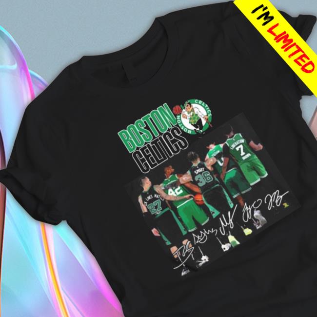 Boston Celtics Daniel Theis Al Horford Marcus Smart Jayson Tatum Jaylen Brown Signatures Tee Boston Celtics Daniel Theis Al Horford Marcus Smart Jayson Tatum Jaylen Brown Signatures T-shirt