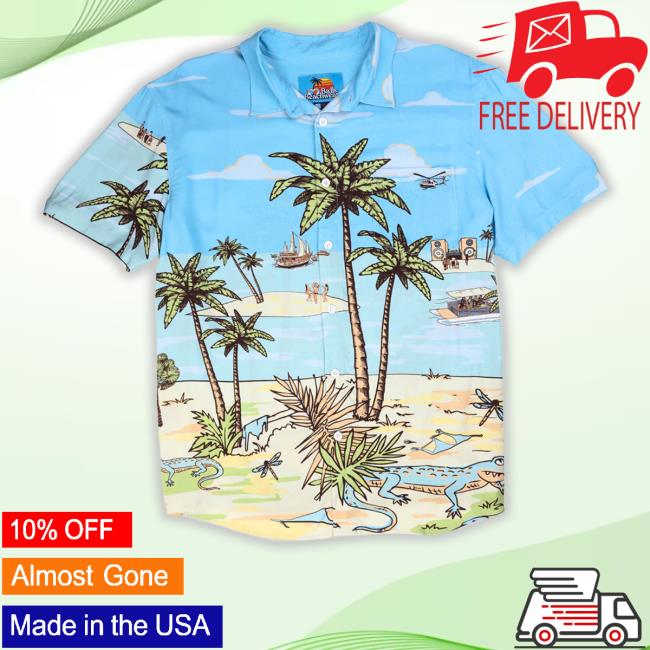 Balls Beachwear Party Island Button Up New Shirt
