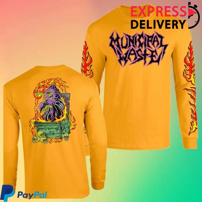 Trending Indiemerchstore Merch Municipal Waste Dumpster Fire Longsleeve Sweatshirt