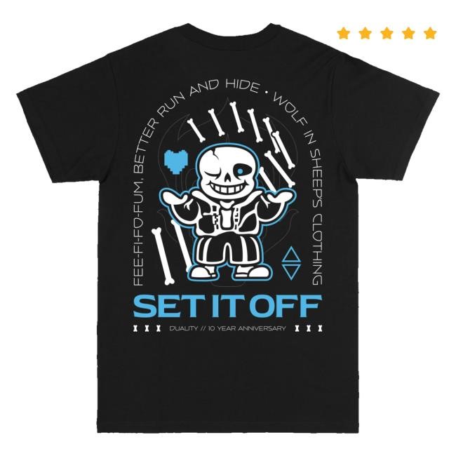 Set It Off Band Merch Shop Duality 10 Year Anniversary Skeleton Tee