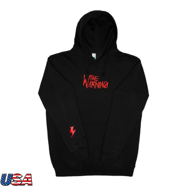 Trending Red Logo Embroidered Hoodie Sweatshirt The Warning Band Shop Merch Store