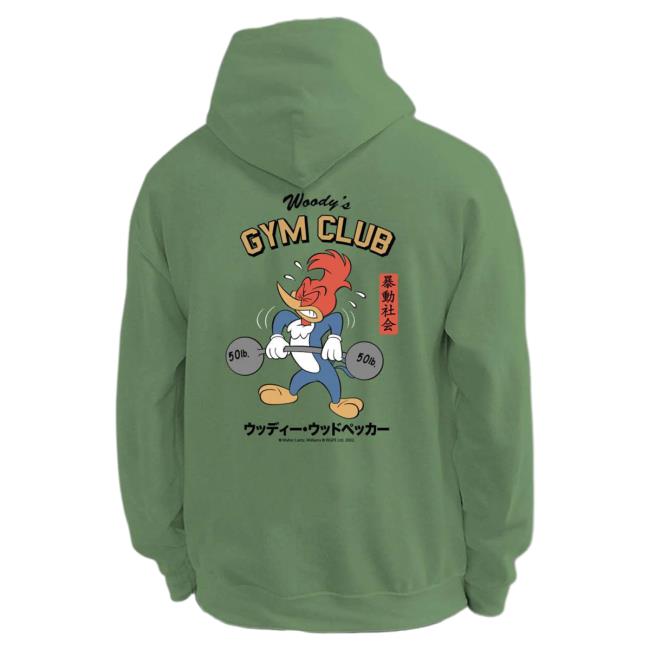 Official Riot Society Merch Store Shop Riot Society Woody Woodpecker's Gym Club Pullover Hoodie RiotSociety Apparel Clothing
