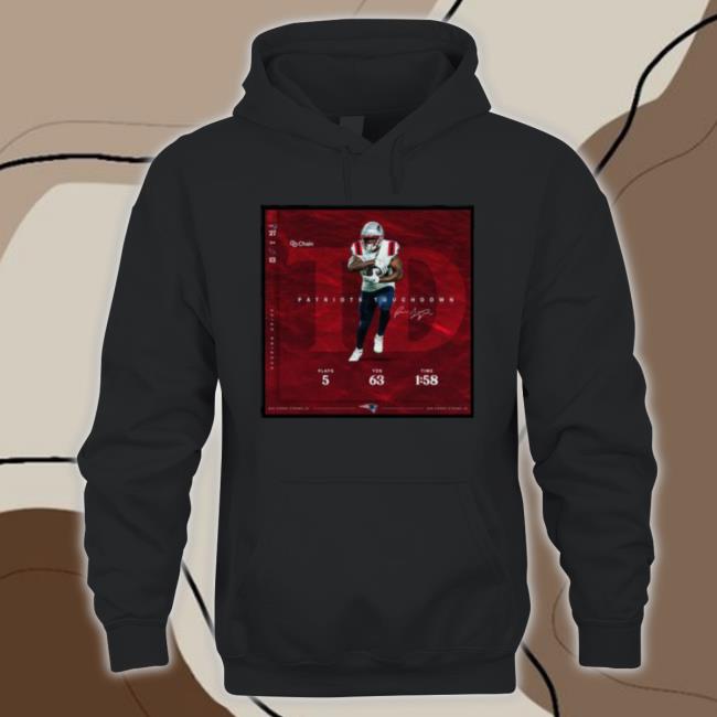 Pierre Strong Jr 2022 Patriots Touchdown New England Patriots 27 13 Cardinals Signature Hoodie Pierre Strong Jr 2022 Patriots Touchdown New England Patriots 27 13 Cardinals Signature Long Sleeve Shirt