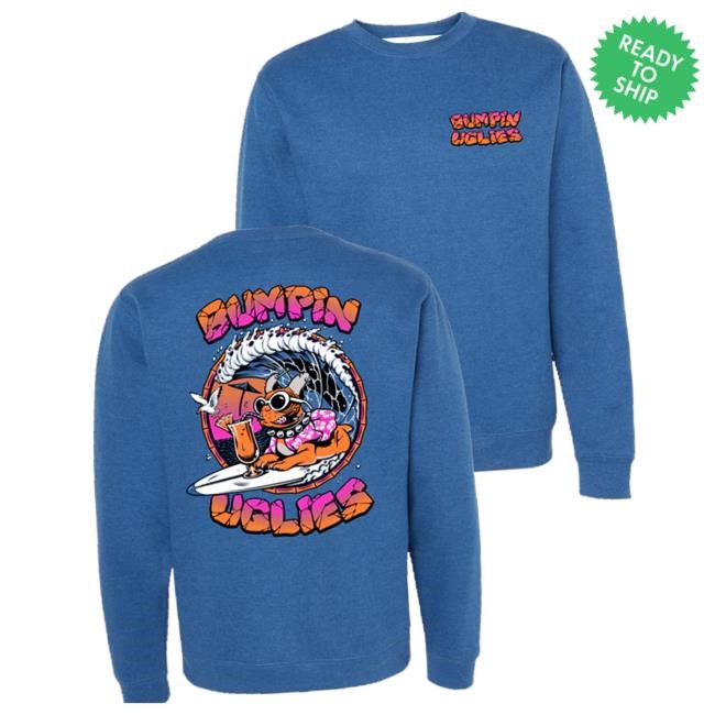 Original Bumpinstore Merch Store Unisex Pug Surfer Hooded Sweatshirt