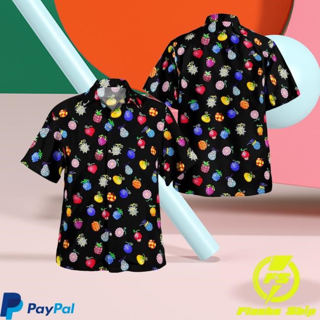 One Piece All Devil Fruits Button Up Hawaiian Hoodie