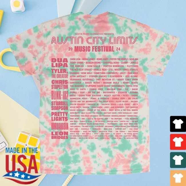 Official Acl Festival Merch Store Shop Pineapple Tie Dye Lineup Hoodie Sweatshirt