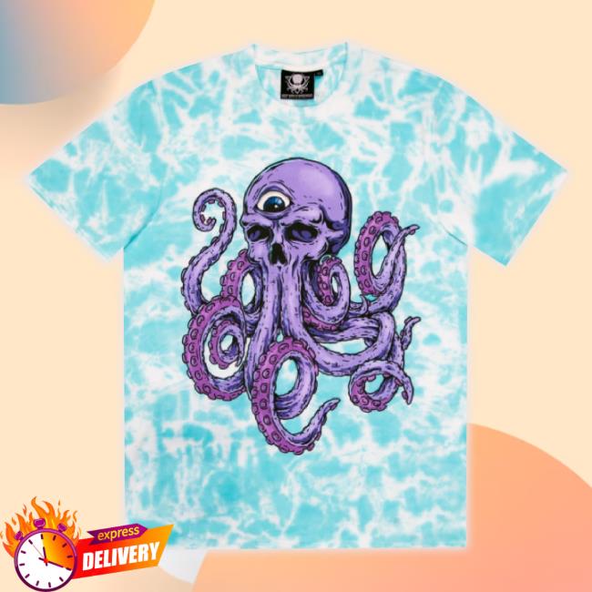 Official Deep Dark And Dangerous Merch Store Ddd Sky Blue Tie Dye Octopus Skull Shirts Deepdarkanddangerous Shop