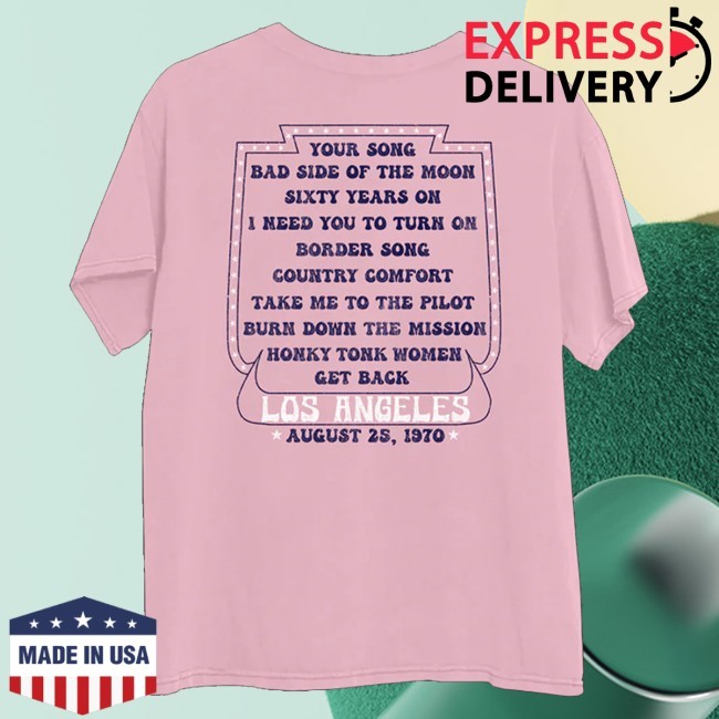 Elton John Merch Store La 1970 Dateback Pink Shirt