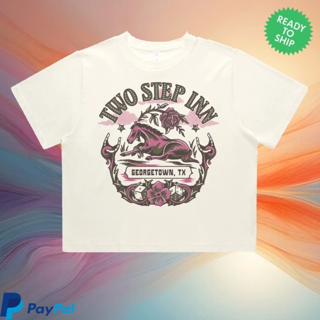 Two Step Inn Store Merch 2026 Women's Horse Rhinestone Lineup Shirt