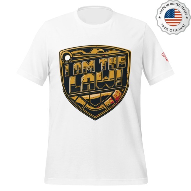 Official Rebellion Merch Limited Edition 2000 Ad Judge Dredd Badge Tee Shirt
