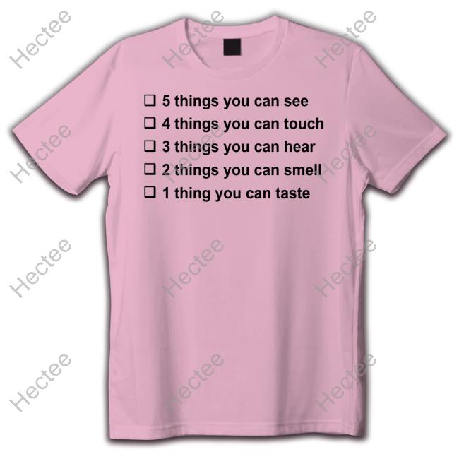 5 Things You Can See 4 Things You Can Touch 3 Things You Can Hear T Shirt
