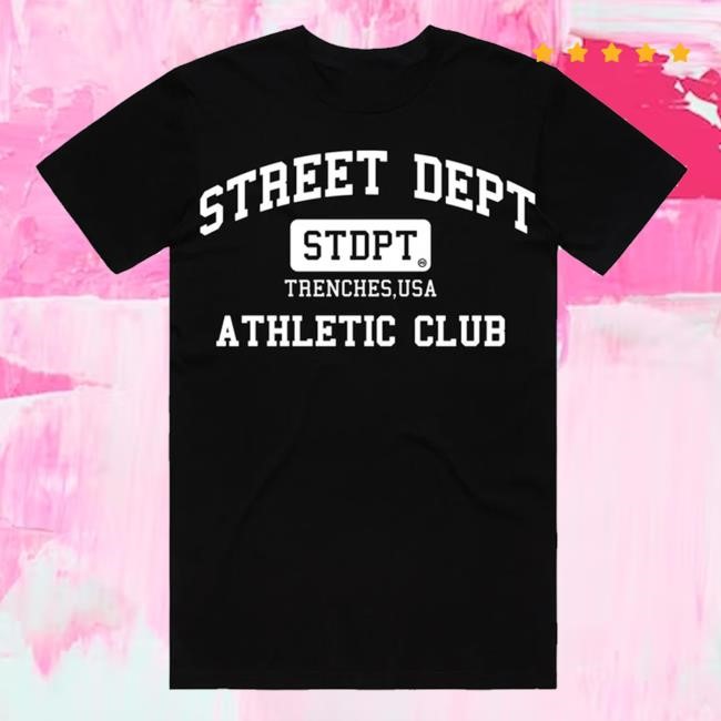 Planet Of Grapes Street Dept Athletic Club Black Crewneck Sweatshirt