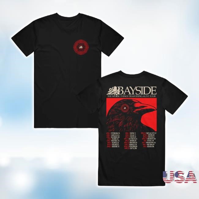 Official The Worse Things Than Being Alive Tour Black Hoodie Bayside Shop Merch Store